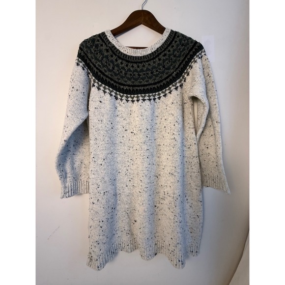 Maurices Dresses & Skirts - Maurices Women Cream Speckled Fair Isle Sweater Dress Green Grey Size 0